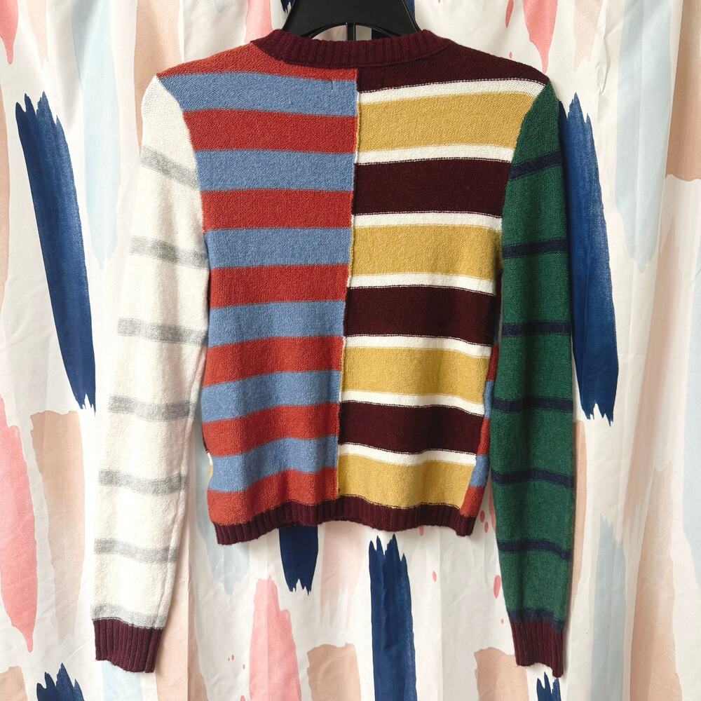 American Eagle Patchwork Crew Neck Sweater Size X… - image 7